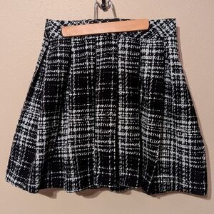 Banana Republic Pleated Tweed Mini Skater Skirt